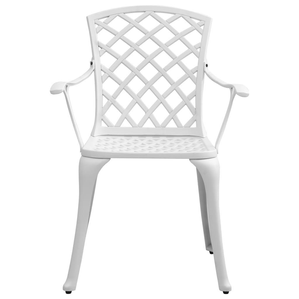 Ensemble de bistro 3 pcs blanc aluminium coulé