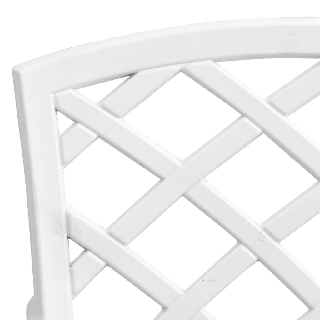 Ensemble de bistro 3 pcs blanc aluminium coulé