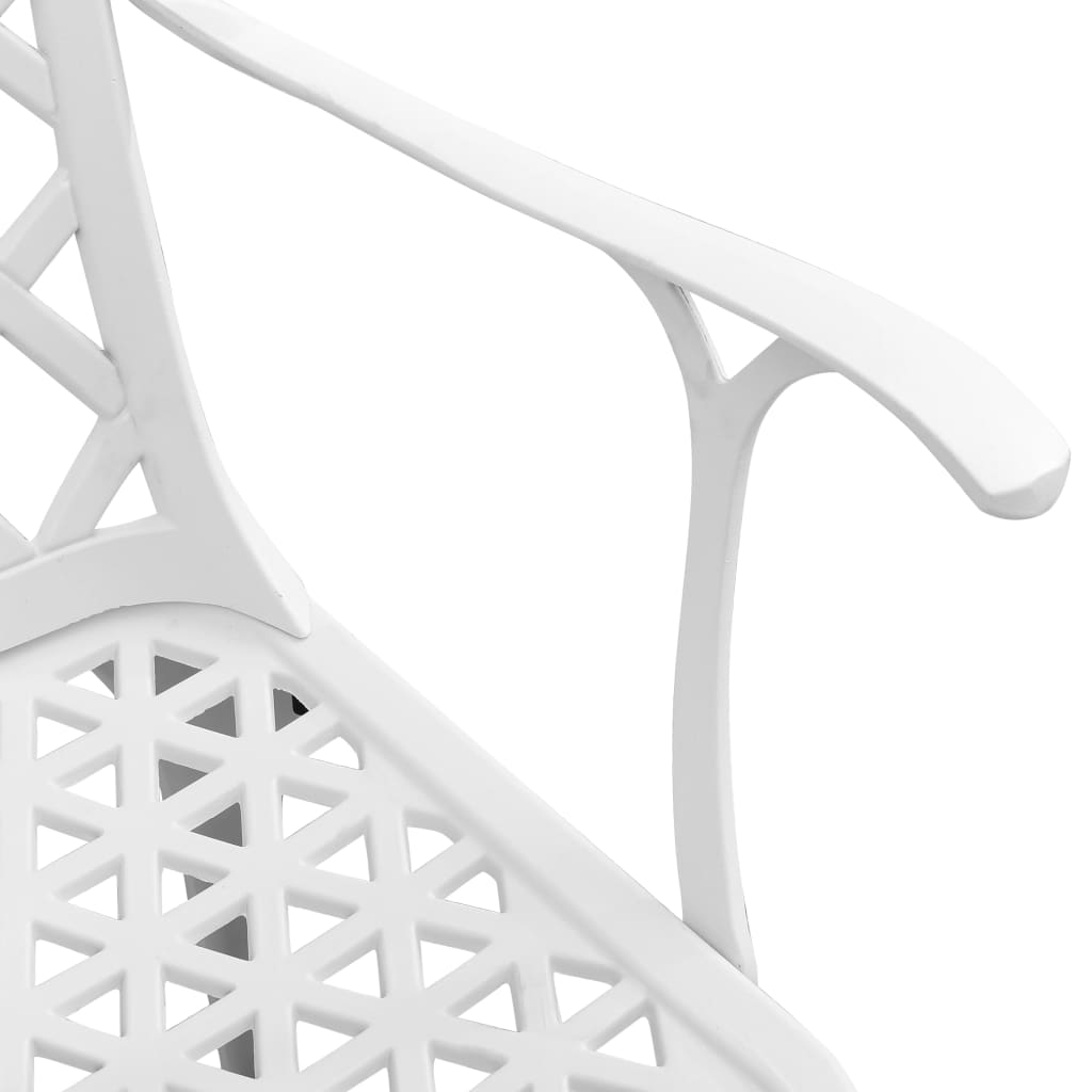 Ensemble à manger de jardin 5 pcs blanc aluminium coulé