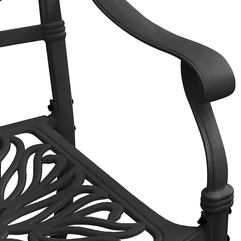 Ensemble de bistro 3 pcs noir aluminium coulé