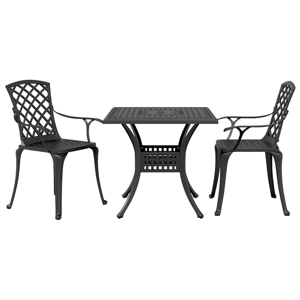 Ensemble de bistro 3 pcs noir aluminium coulé - XIOS