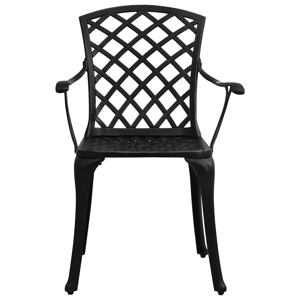 Ensemble de bistro 3 pcs noir aluminium coulé