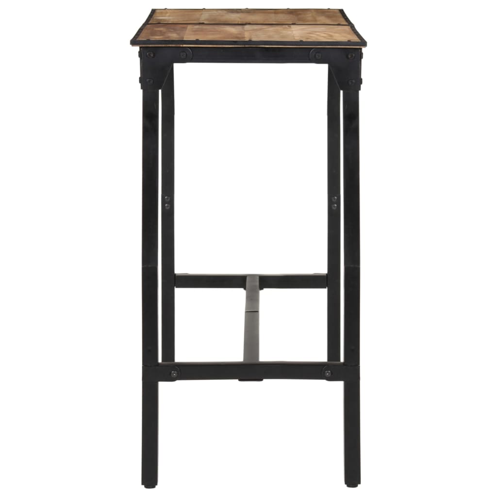 Ensemble de bar 7 pcs bois de manguier brut massif et métal - XIOS