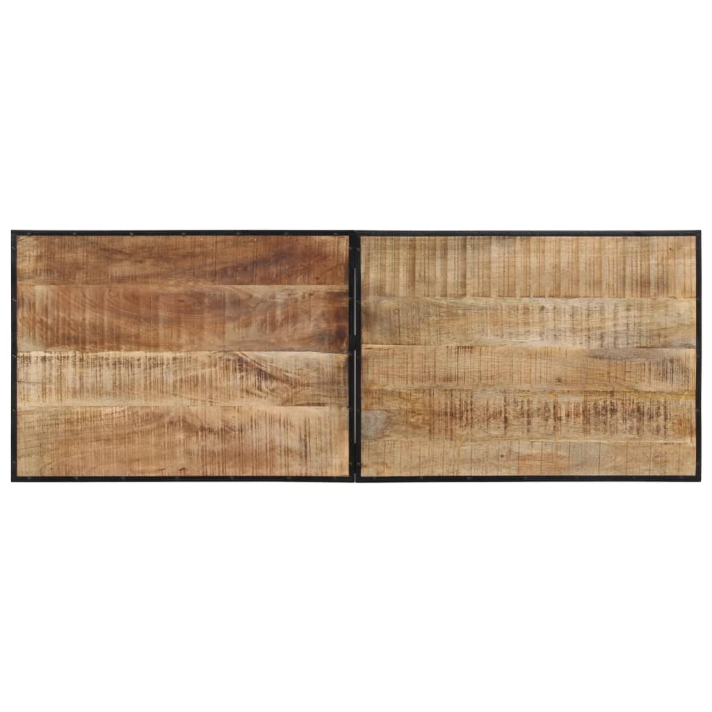 Ensemble de bar 7 pcs bois de manguier brut massif et métal - XIOS