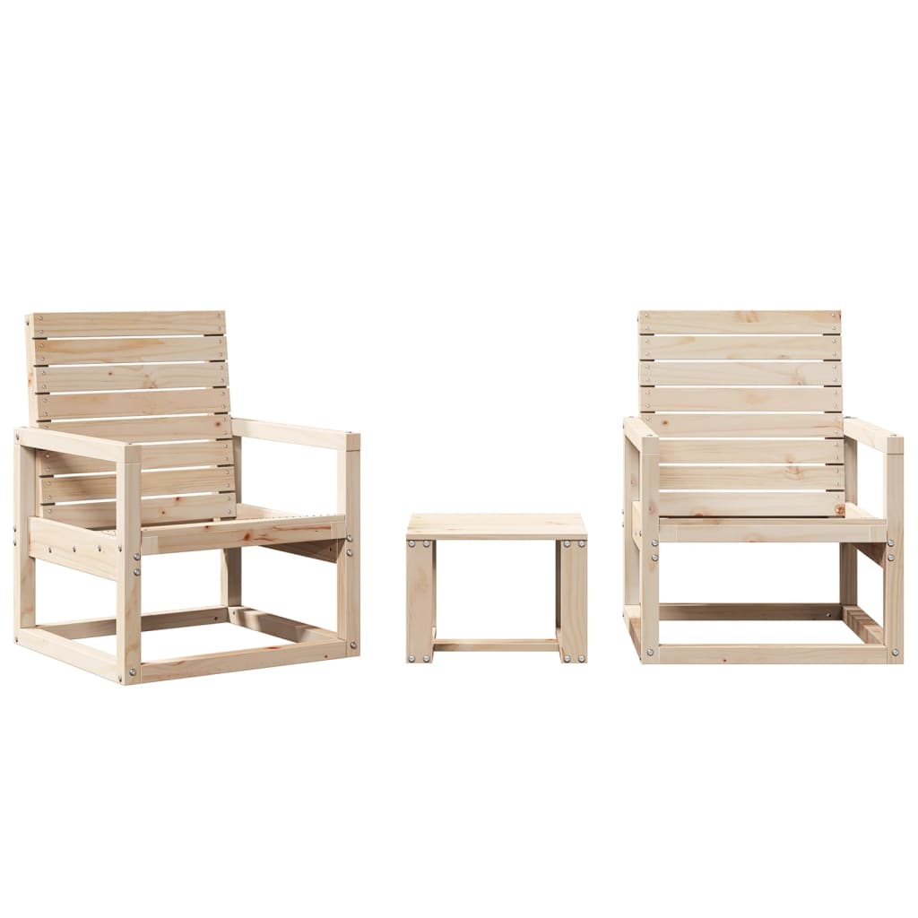 Salon de jardin 3 pcs bois massif de pin - XIOS