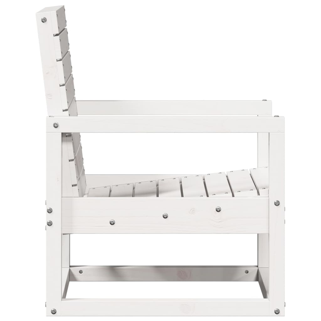 Salon de jardin 3 pcs blanc bois massif de pin - XIOS