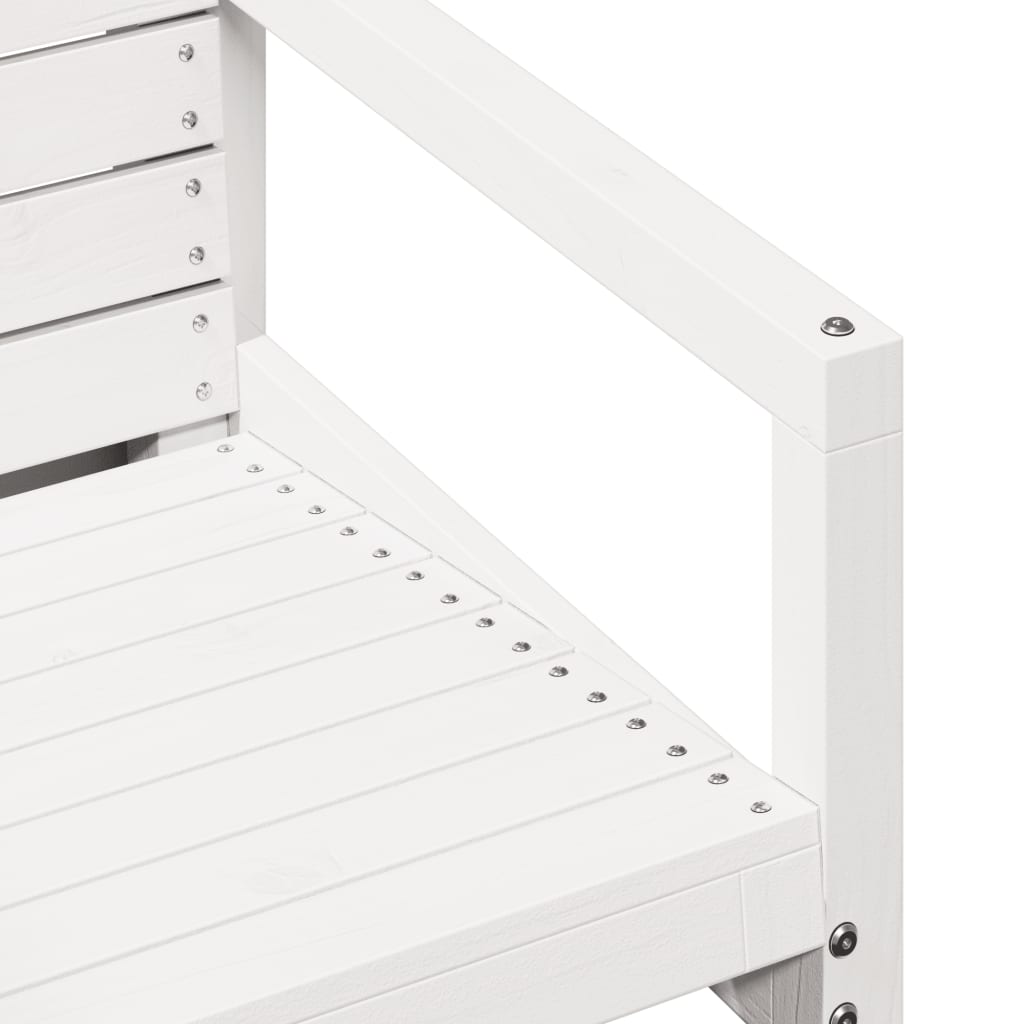 Salon de jardin 3 pcs blanc bois massif de pin - XIOS