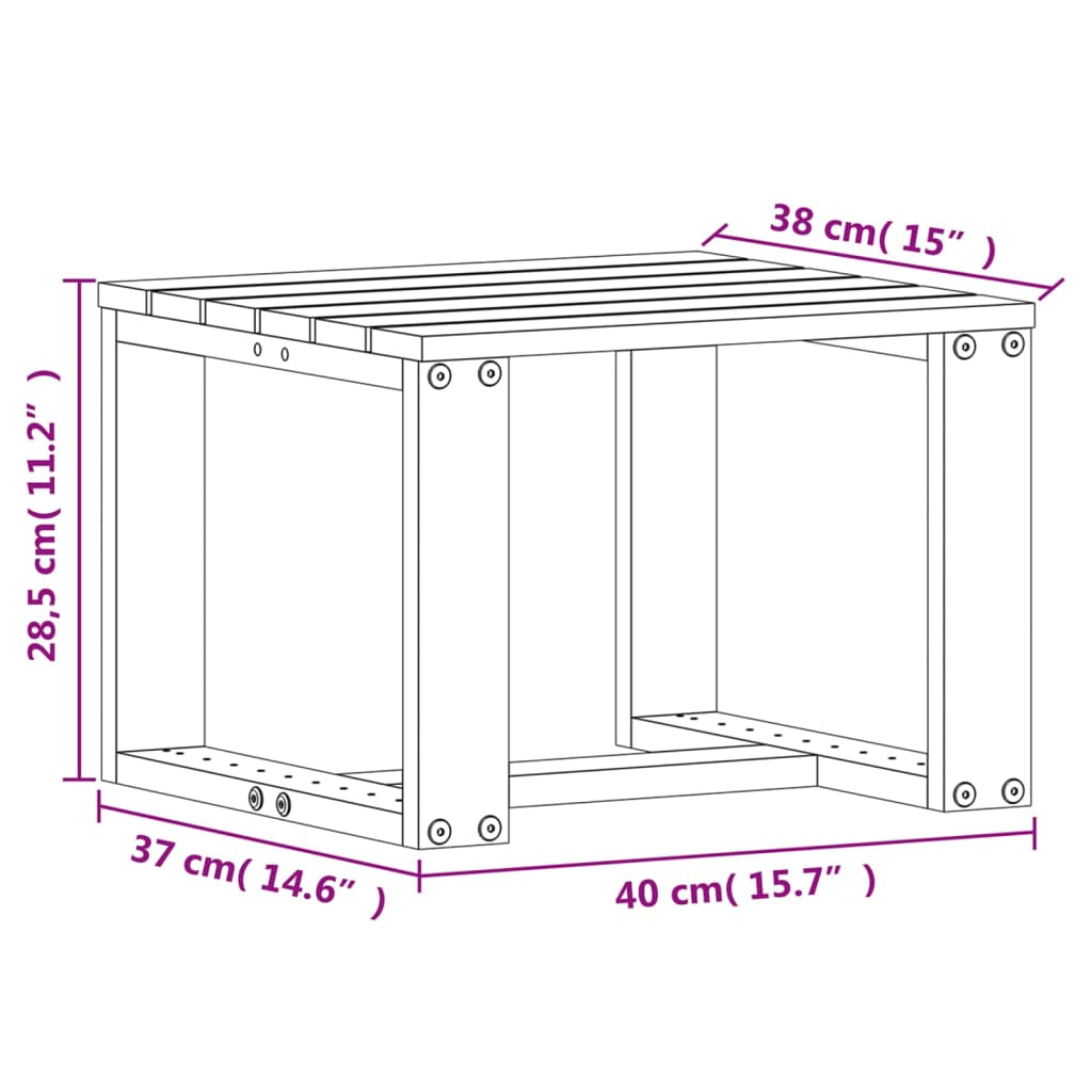 Salon de jardin 3 pcs blanc bois massif de pin - XIOS