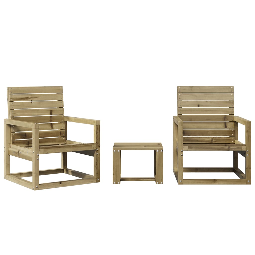 Salon de jardin 3 pcs bois de pin imprégné - XIOS