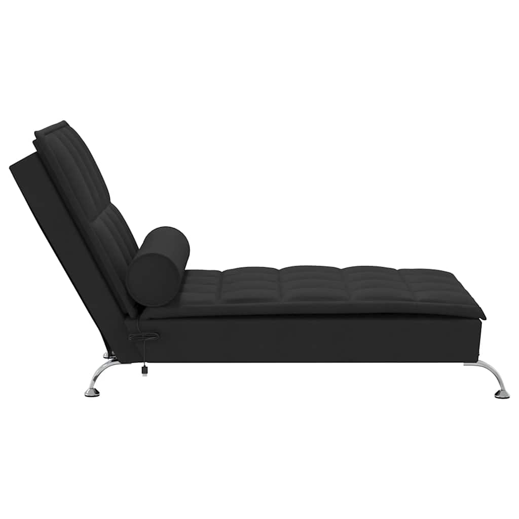 Chaise longue de massage avec traversin noir tissu - XIOS