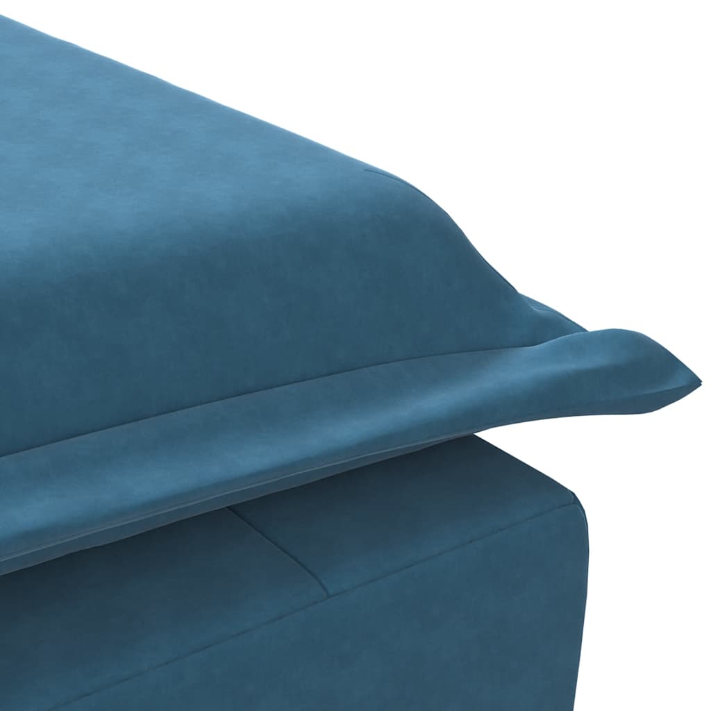 Chaise longue de massage avec traversin bleu velours - XIOS