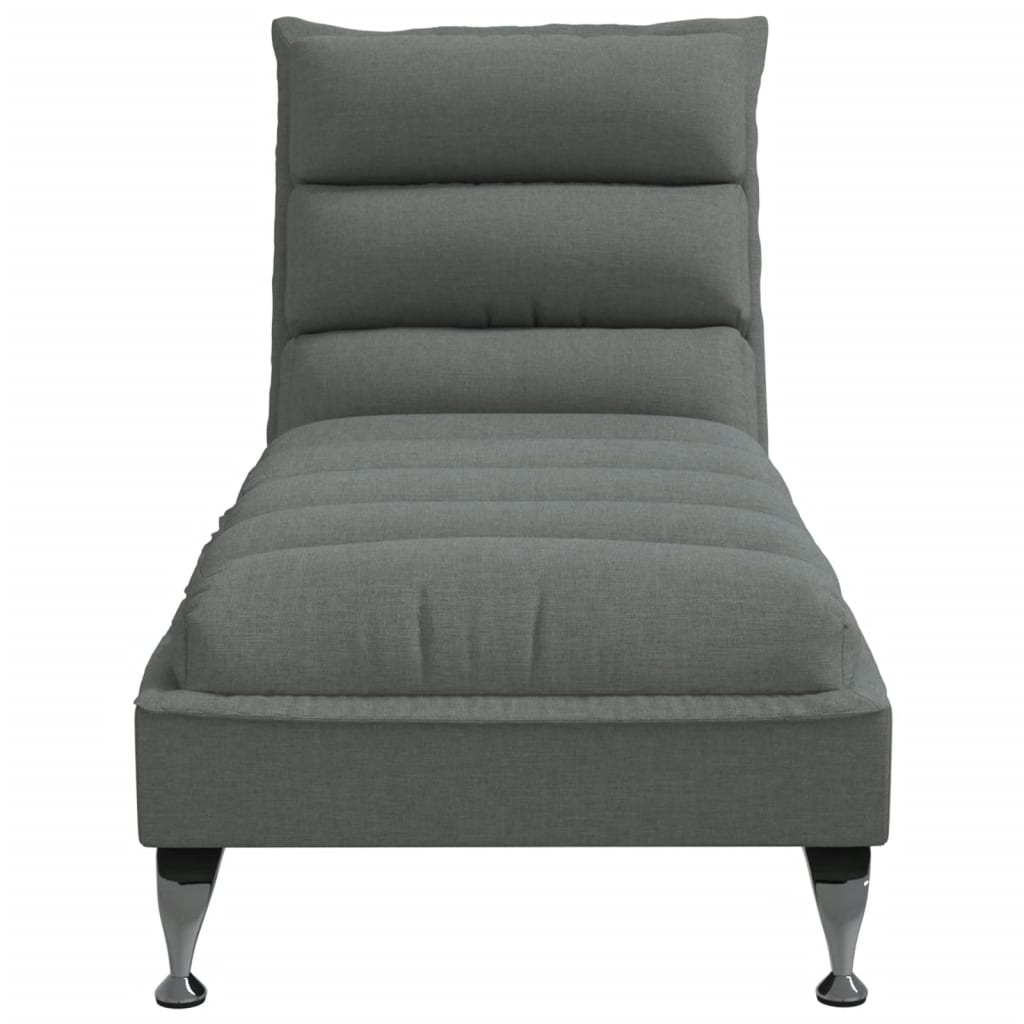Chaise longue avec coussins gris foncé tissu - XIOS