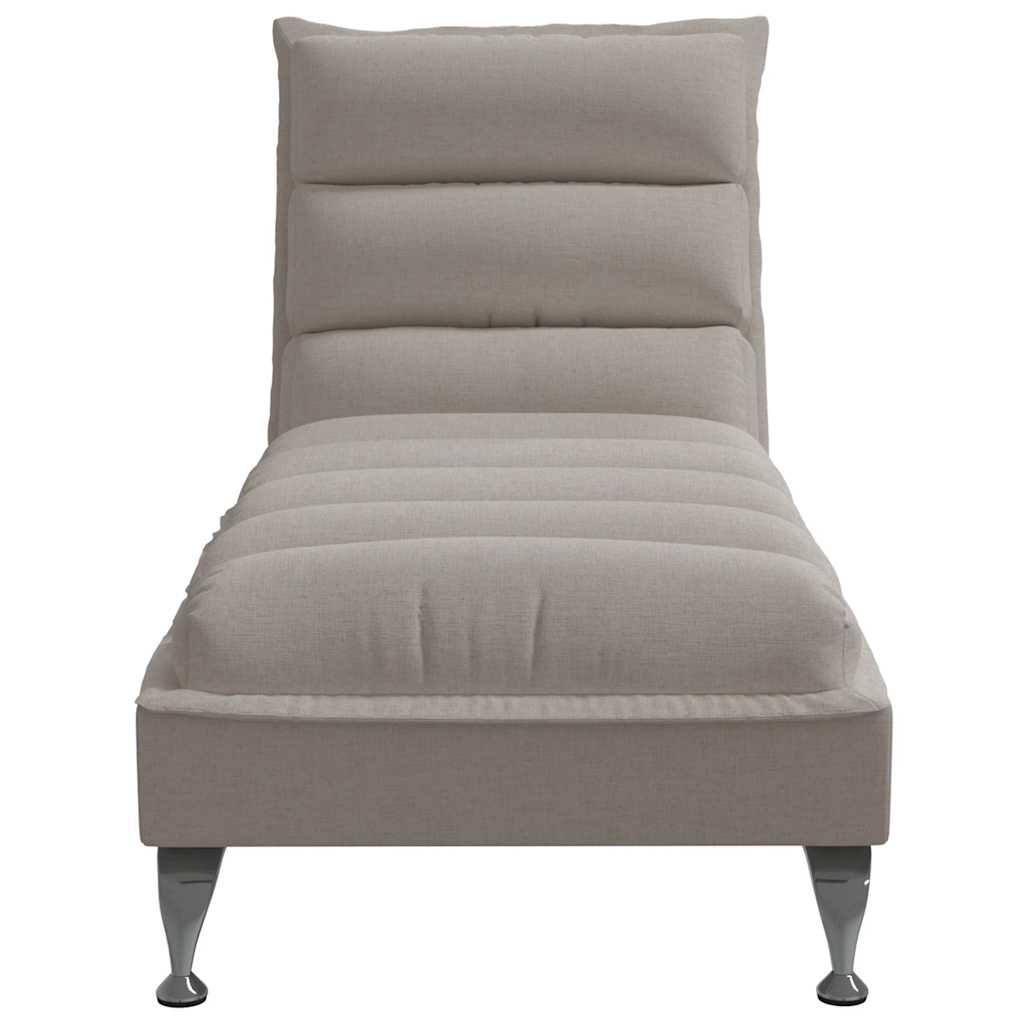 Chaise longue avec coussins taupe tissu - XIOS