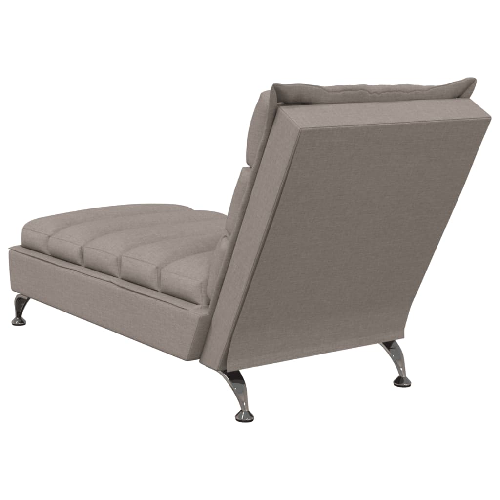 Chaise longue avec coussins taupe tissu - XIOS