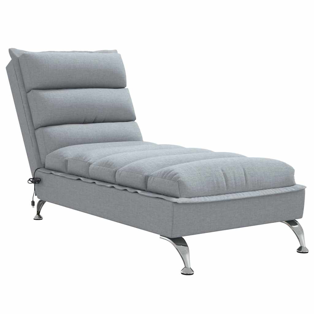 Chaise longue de massage avec coussins gris clair tissu - XIOS