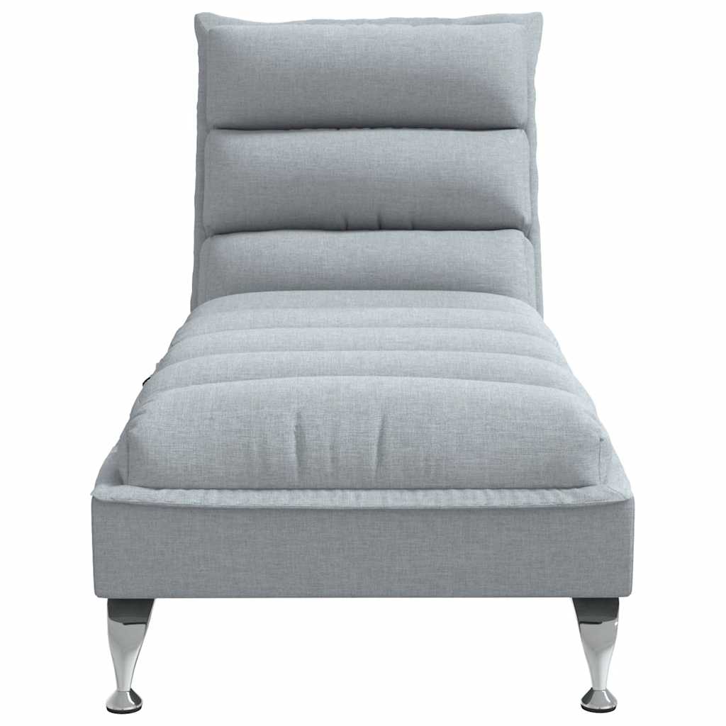 Chaise longue de massage avec coussins gris clair tissu - XIOS