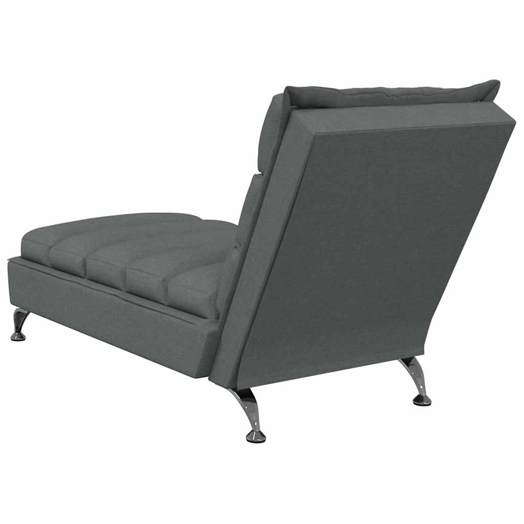 Chaise longue de massage avec coussins gris foncé tissu - XIOS