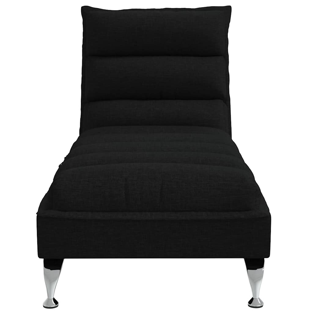 Chaise longue de massage avec coussins noir tissu - XIOS