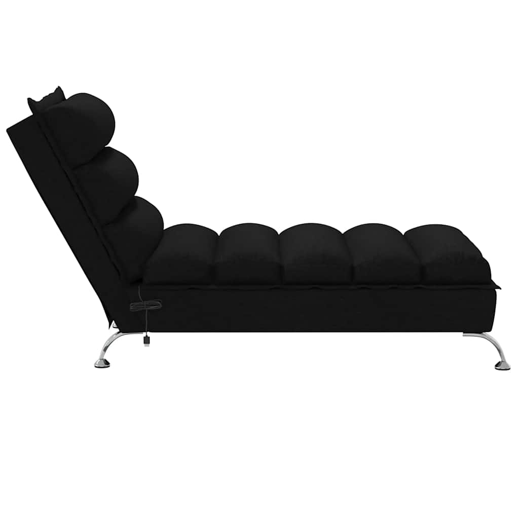 Chaise longue de massage avec coussins noir tissu - XIOS