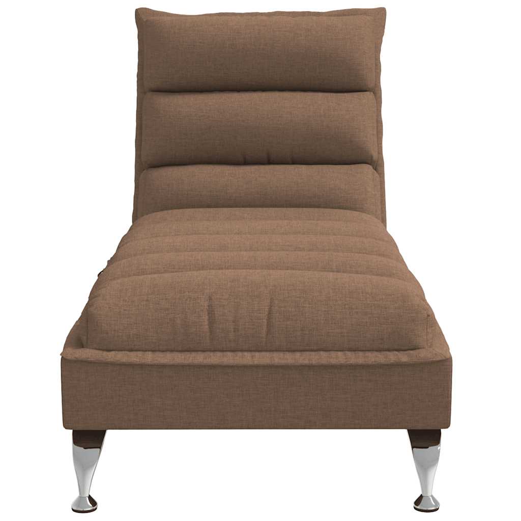 Chaise longue de massage avec coussins marron tissu - XIOS