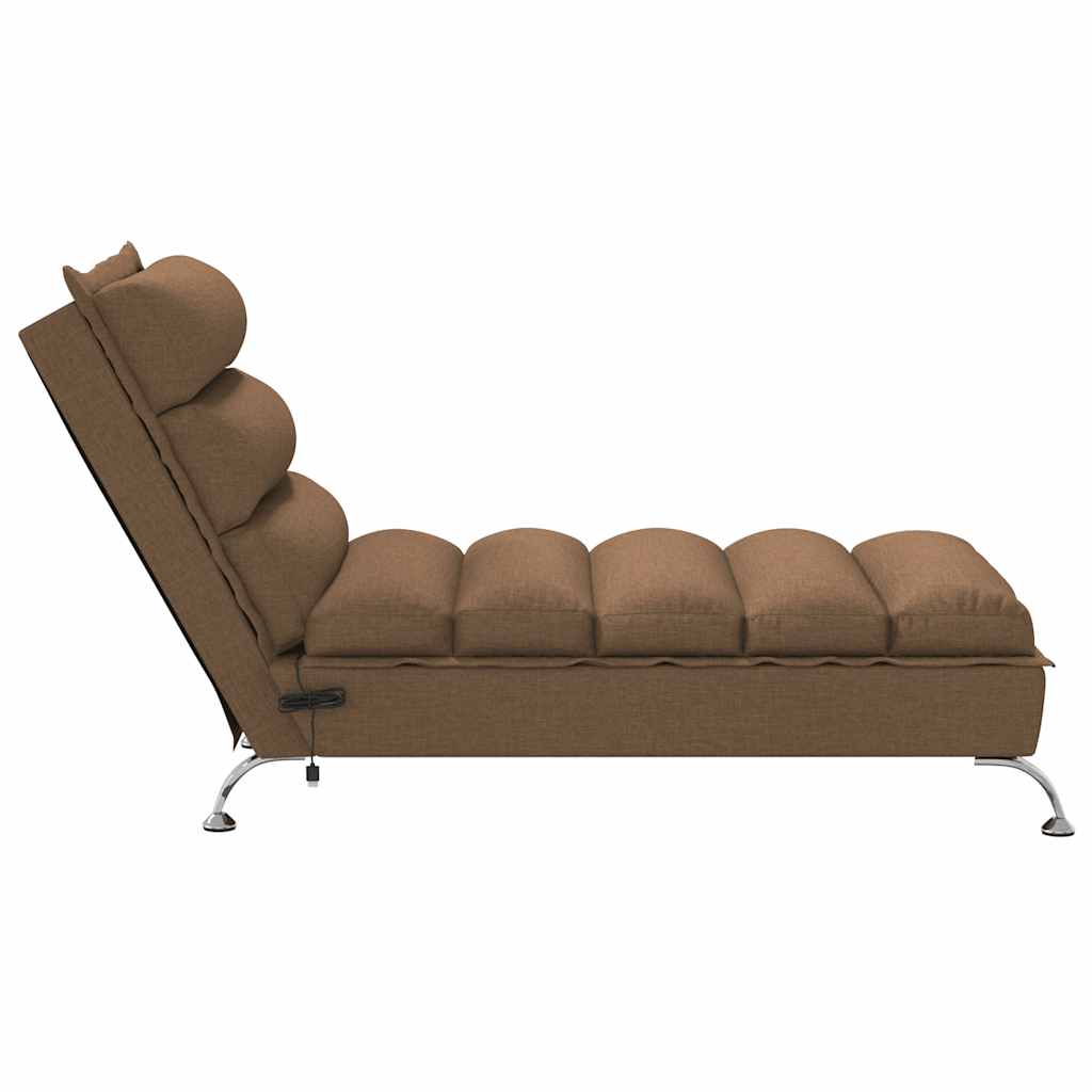 Chaise longue de massage avec coussins marron tissu - XIOS