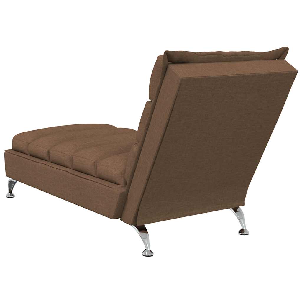 Chaise longue de massage avec coussins marron tissu - XIOS