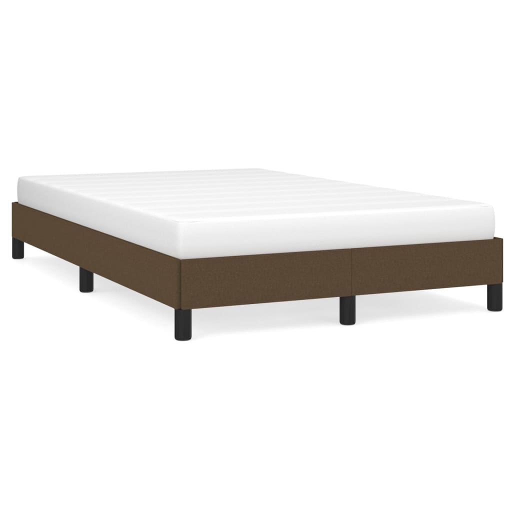 Cadre de lit sans matelas marron foncé 120x190 cm tissu - XIOS