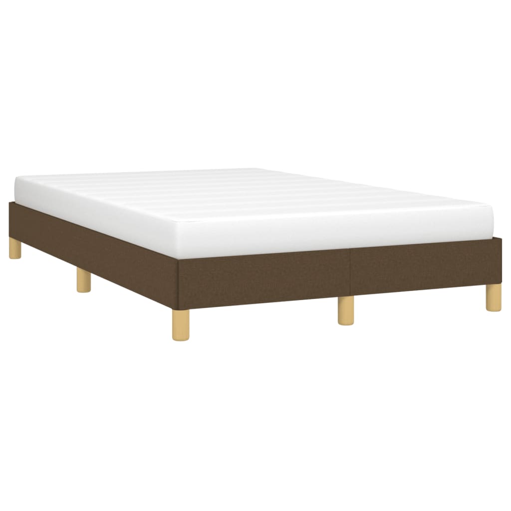 Cadre de lit sans matelas marron foncé 120x190 cm tissu - XIOS