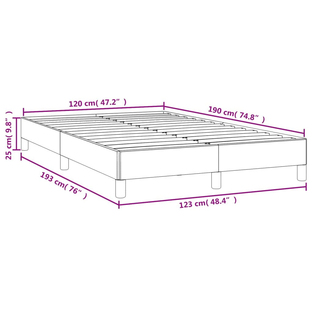 Cadre de lit sans matelas bleu 120x190 cm tissu - XIOS