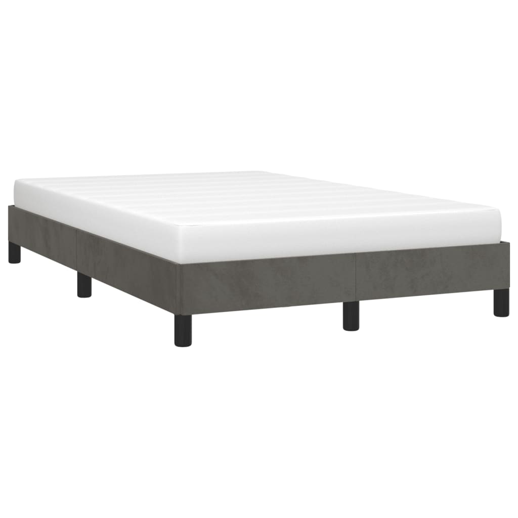 Cadre de lit sans matelas gris foncé 120x190 cm velours - XIOS