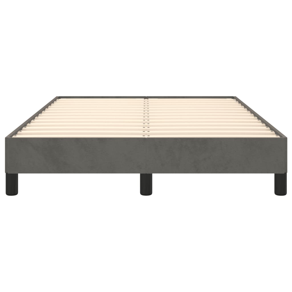 Cadre de lit sans matelas gris foncé 120x190 cm velours - XIOS