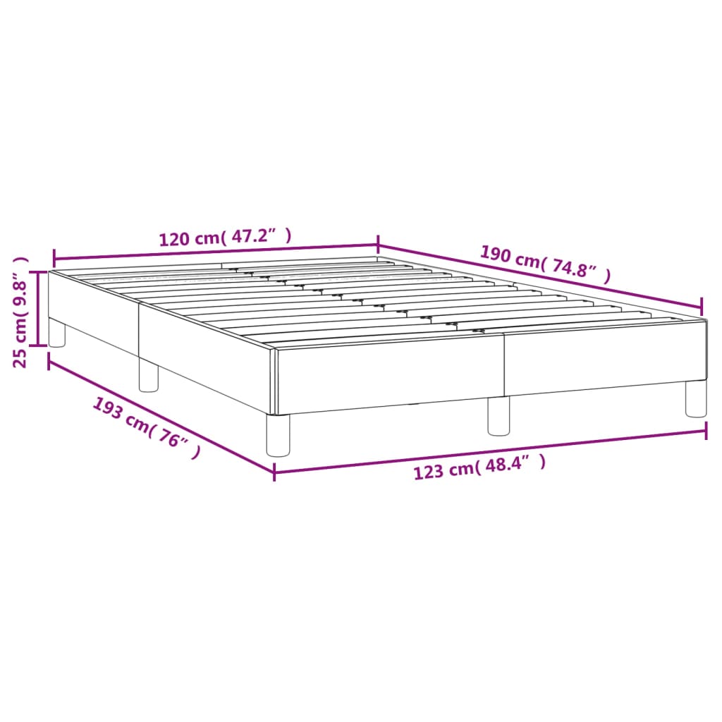 Cadre de lit sans matelas gris foncé 120x190 cm velours - XIOS
