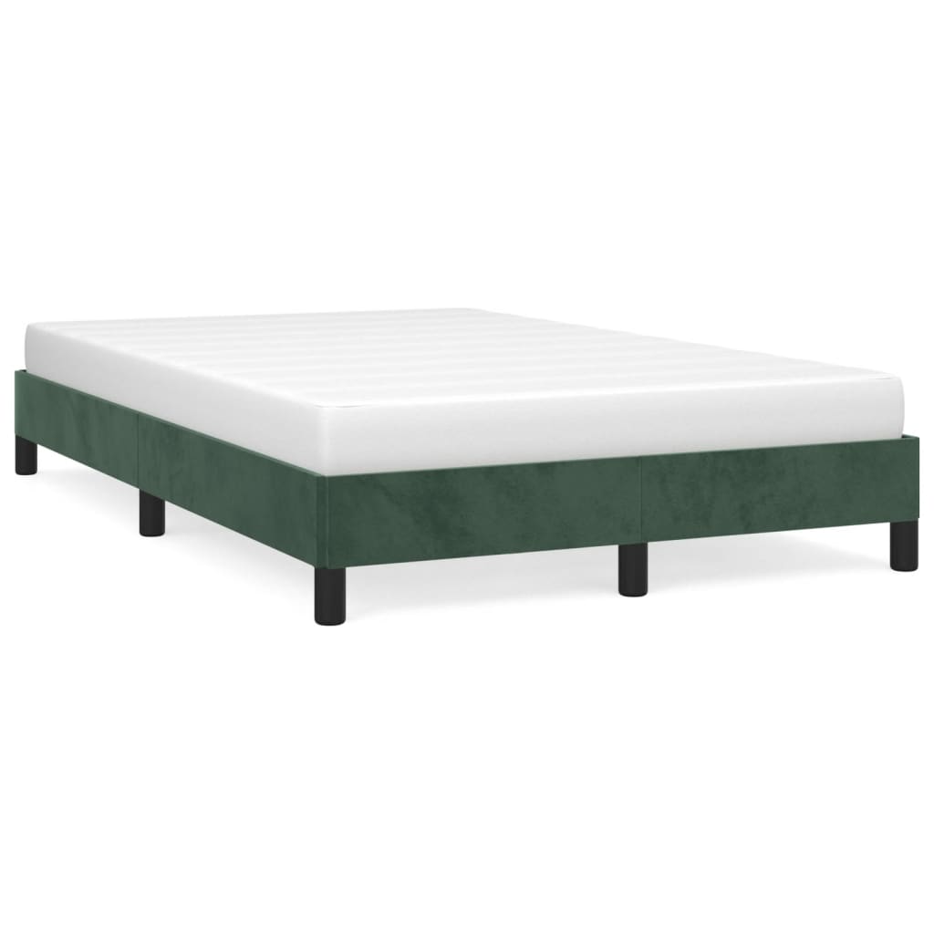 Cadre de lit sans matelas vert foncé 120x190 cm velours - XIOS