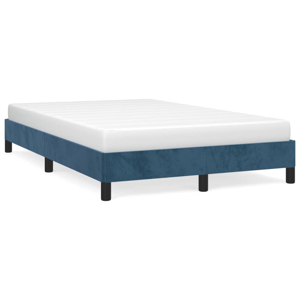 Cadre de lit sans matelas bleu foncé 120x190 cm velours - XIOS