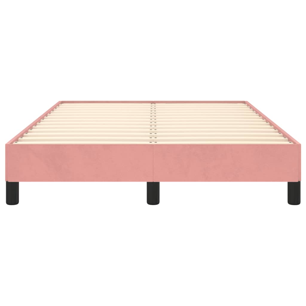 Cadre de lit sans matelas rose 120x190 cm velours - XIOS