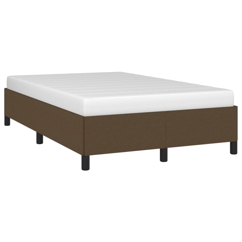 Cadre de lit sans matelas marron foncé 120x190 cm tissu - XIOS