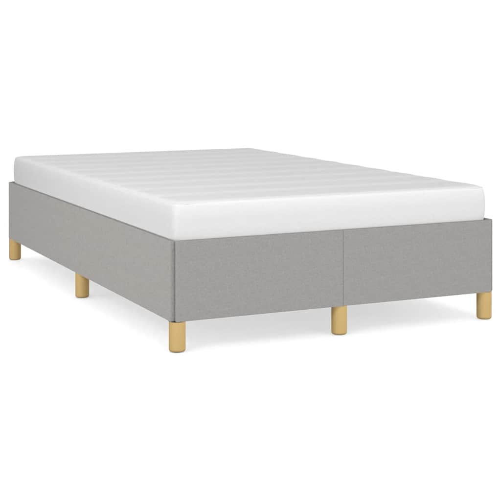 Cadre de lit sans matelas gris clair 120x190 cm tissu - XIOS