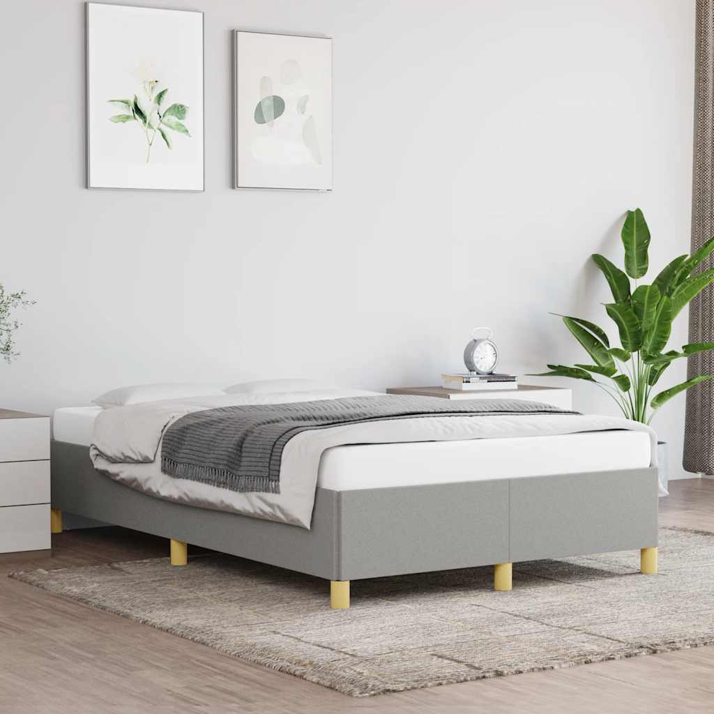 Cadre de lit sans matelas gris clair 120x190 cm tissu - XIOS