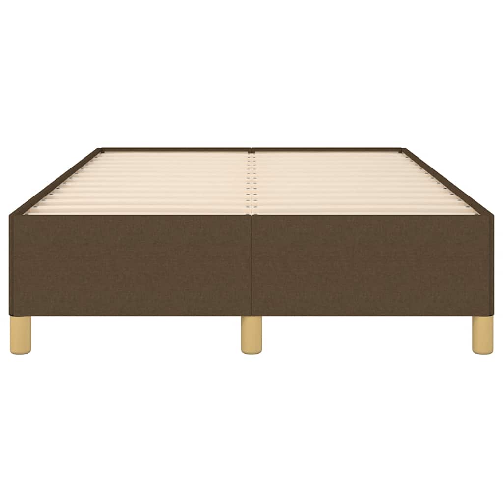 Cadre de lit sans matelas marron foncé 120x190 cm tissu - XIOS