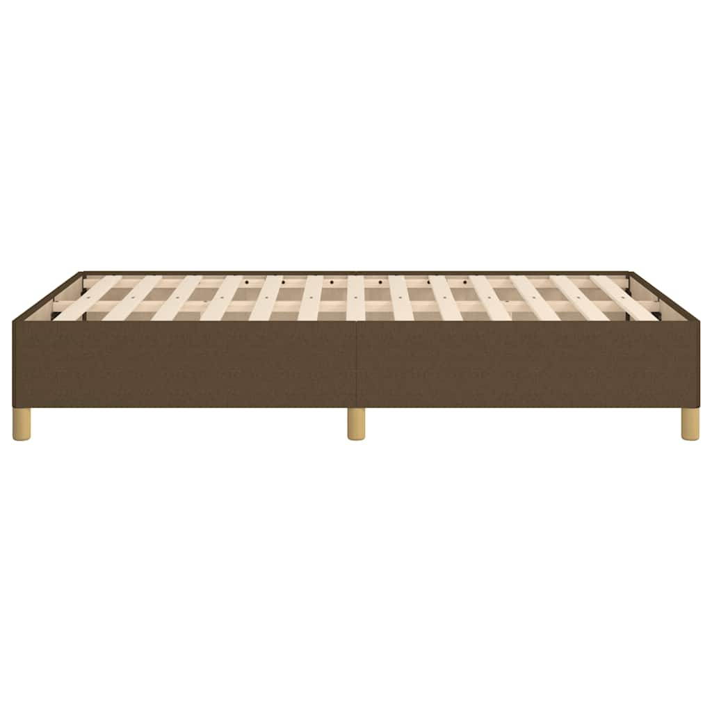 Cadre de lit sans matelas marron foncé 120x190 cm tissu - XIOS