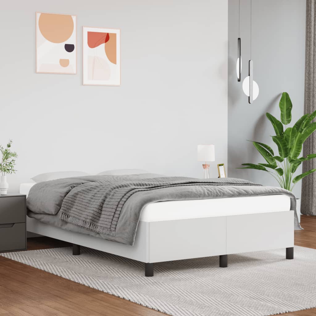 Cadre de lit sans matelas blanc 120x190 cm similicuir - XIOS