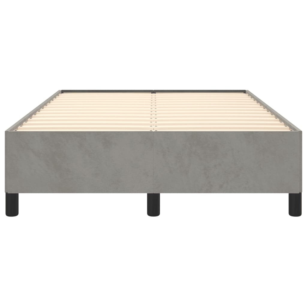 Cadre de lit sans matelas gris clair 120x190 cm velours - XIOS