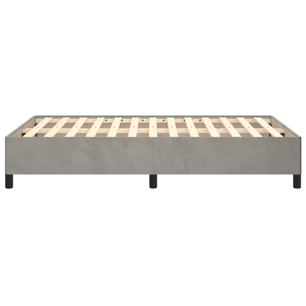 Cadre de lit sans matelas gris clair 120x190 cm velours - XIOS