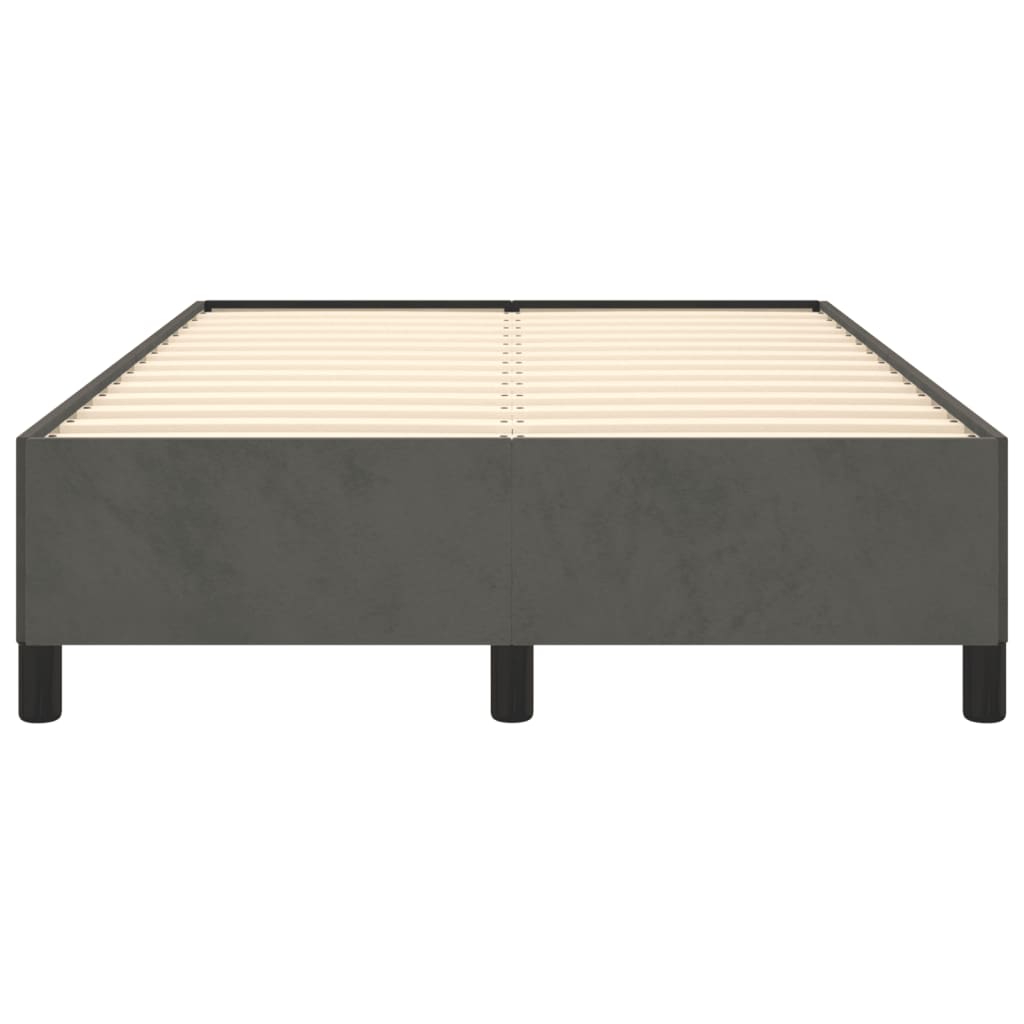 Cadre de lit sans matelas gris foncé 120x190 cm velours - XIOS