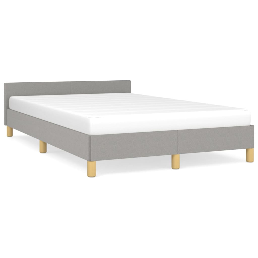 Cadre de lit sans matelas gris clair 120x190 cm tissu - XIOS