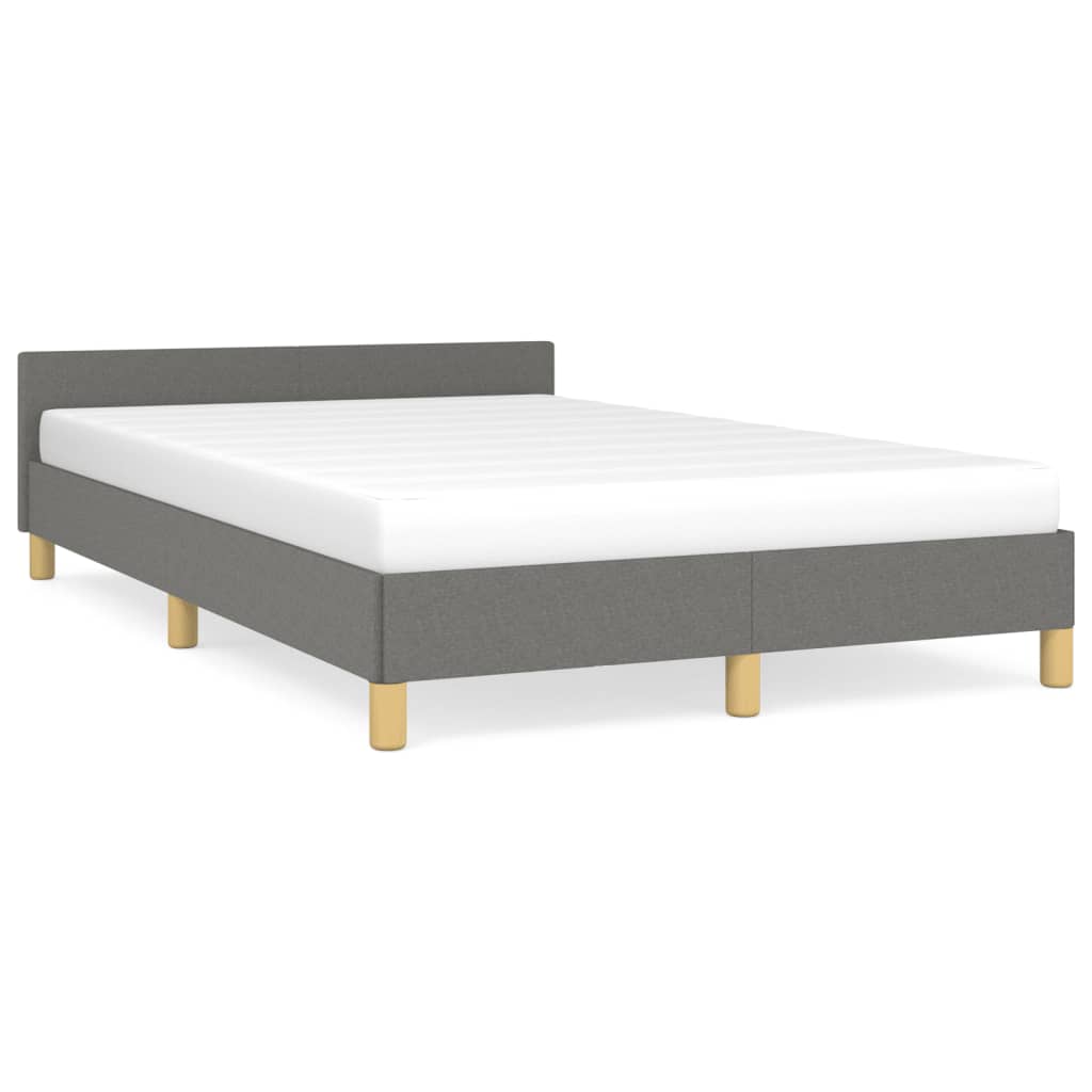 Cadre de lit sans matelas gris foncé 120x190 cm tissu - XIOS