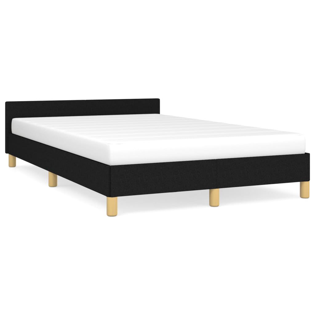 Cadre de lit sans matelas noir 120x190 cm tissu - XIOS