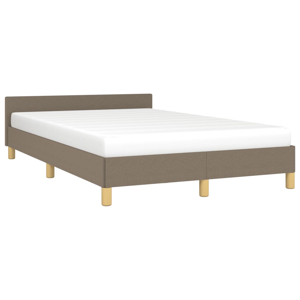 Cadre de lit sans matelas taupe 120x190 cm tissu - XIOS