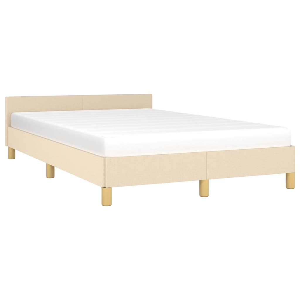 Cadre de lit sans matelas crème 120x190 cm tissu - XIOS