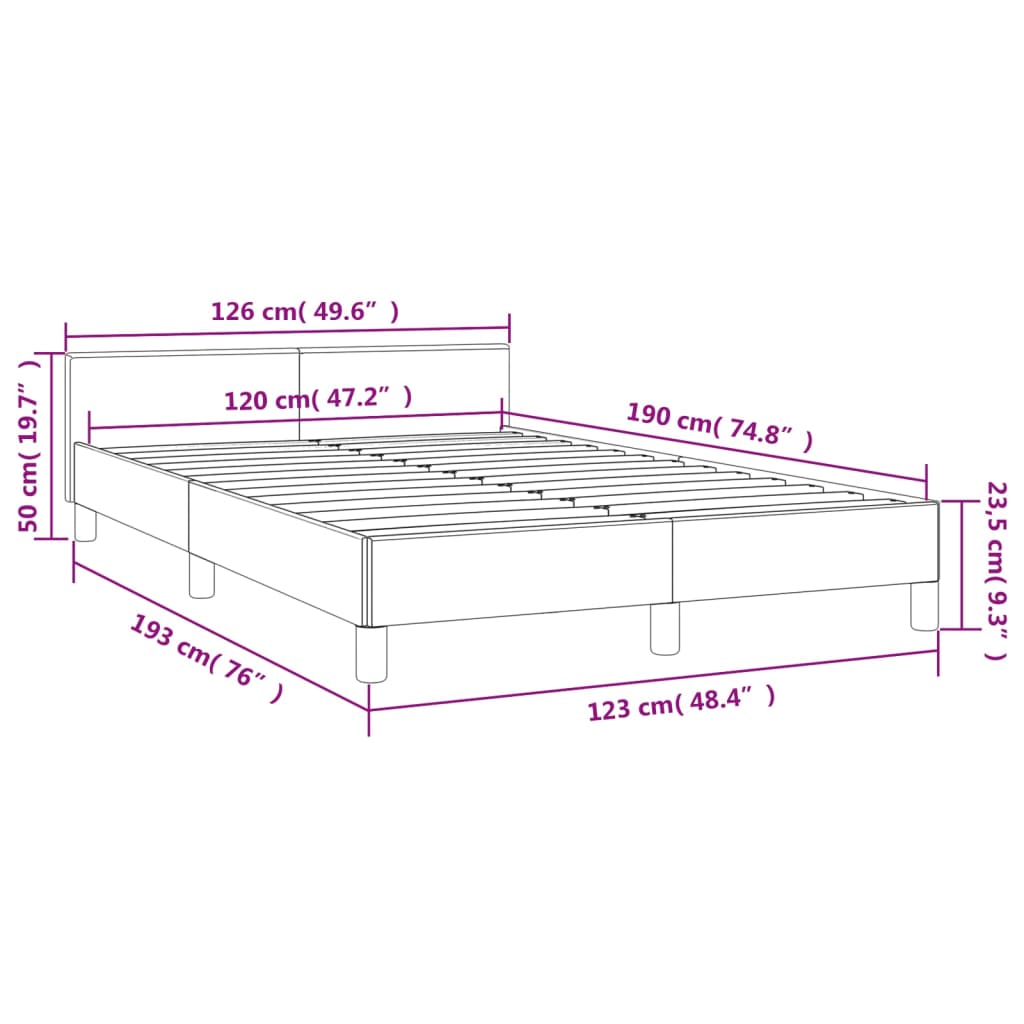 Cadre de lit sans matelas crème 120x190 cm tissu - XIOS